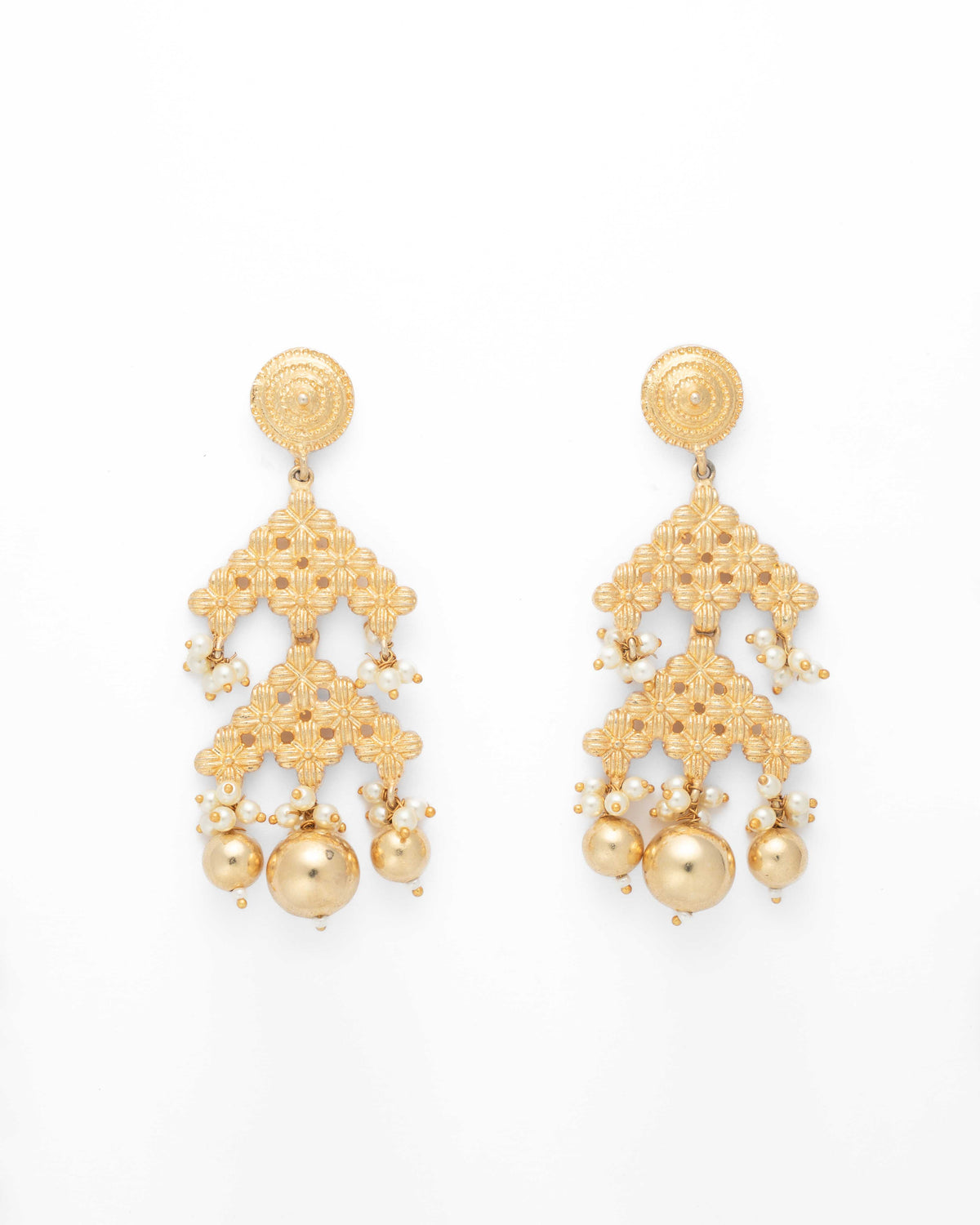 Mahal Lattice Chandelier Earrings